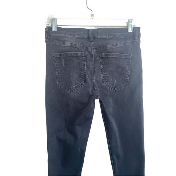 Free People Faded Black Distressed Skinny Jean - Picture 7 of 15